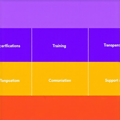 Infographic showing layers of trust in local service providers, emphasizing certifications, communication, and guarantees.