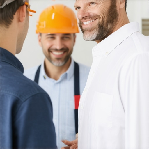 Trust and Transparency in Home Improvement Contractor and homeowner discussing guaranteed service at a home