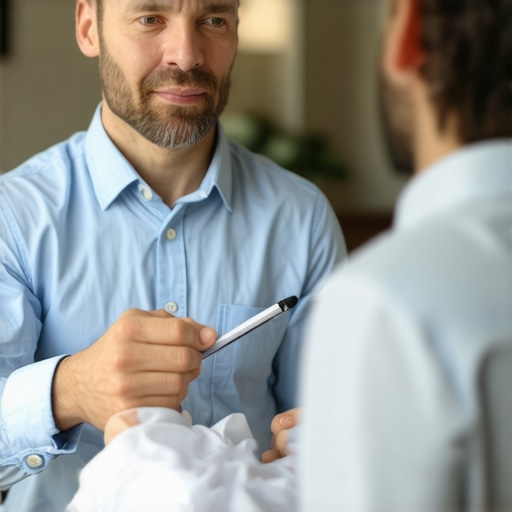 Contractor and homeowner discussing project details