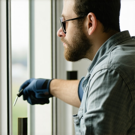 Professional inspector evaluating windows in a quality assurance process.
