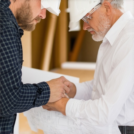 Contractor and homeowner discussing project details with trust and confidence.