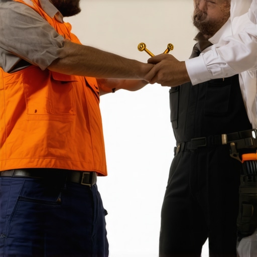 A technician inspecting quality standards in a home