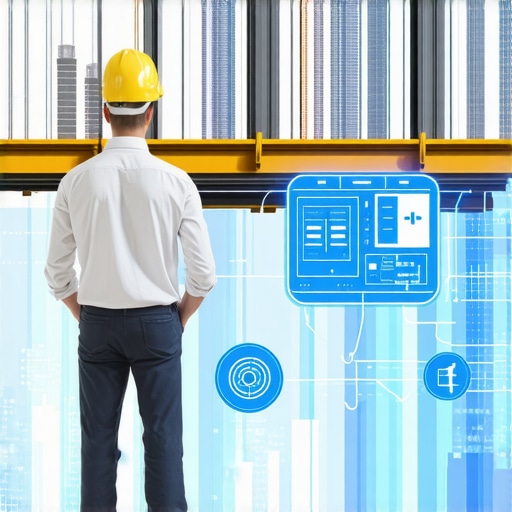 IoT sensors monitoring construction site for quality assurance.