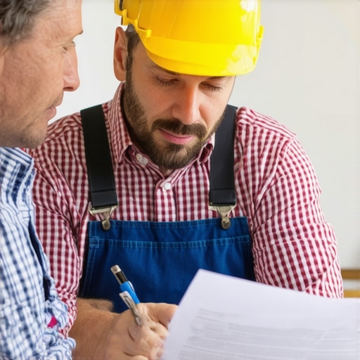 A homeowner discussing guarantees with a contractor
