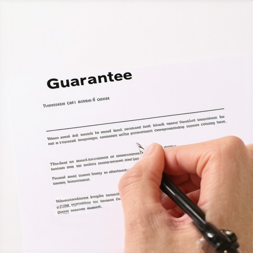 Person examining a contract with guarantee details